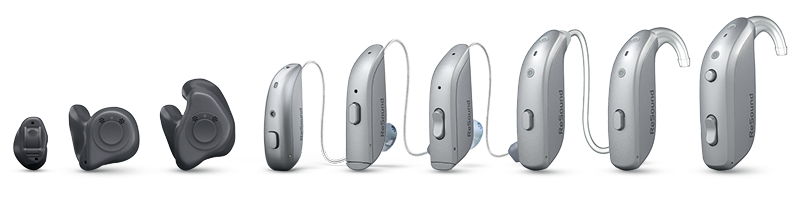 ReSound hearing aid lineup with Nexia and Vivia devices